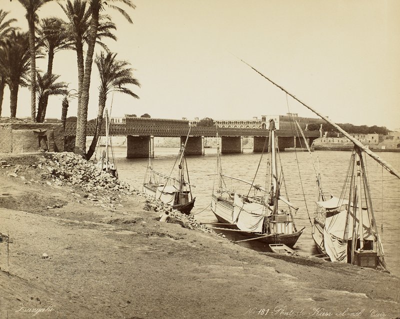 Pont de Kasr-el-Nil, Caire, Zangaki, 19th century