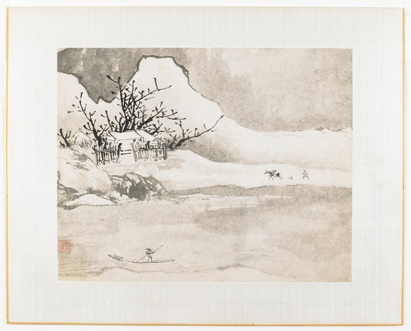 Boat on River, Travelers and House on Shore, Cheng Jiasui, c. 1630