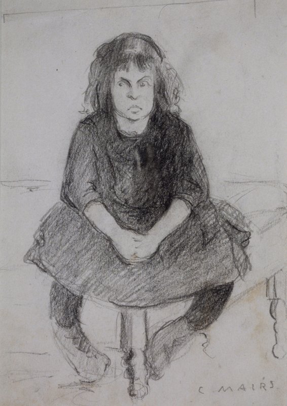 Untitled [seated girl in black dress], Clara Gardner Mairs, 20th century