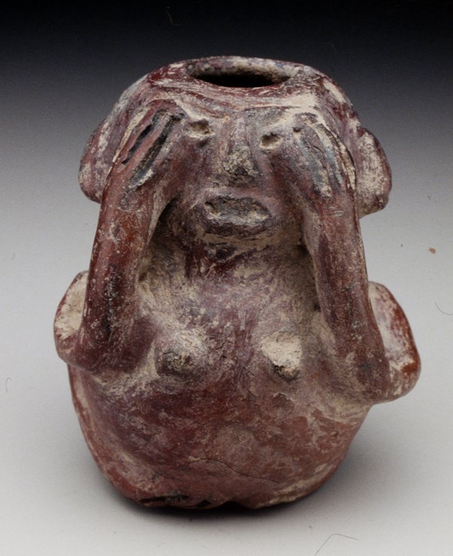 Human effigy bowl, 250 BCE–300 CE