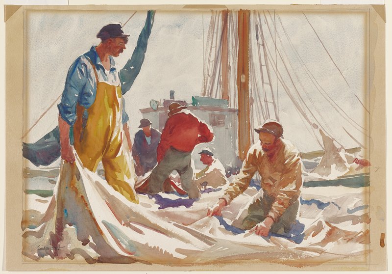 Overhauling Sails, Gordon Grant, c. 1938