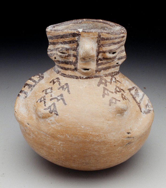 Human effigy bowl, 250 BCE–300 CE