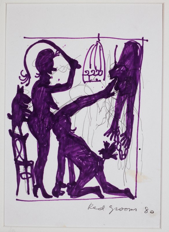 Sketches for the shade for 'The Pancake Eater', Red Grooms, 1980