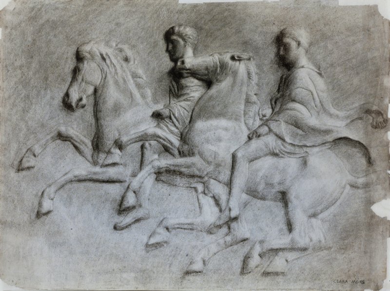 Study from a Cast of a Classical Frieze of Mounted Horsemen, Clara Gardner Mairs, c. 1910–12
