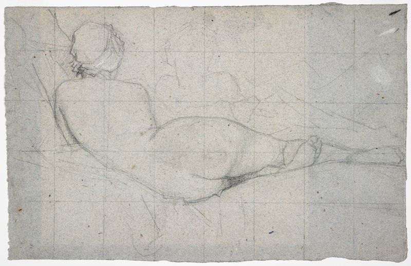 Recumbent Female Nude and Partial Study of a Second Female Figure, Thomas Couture, c. 1855–60