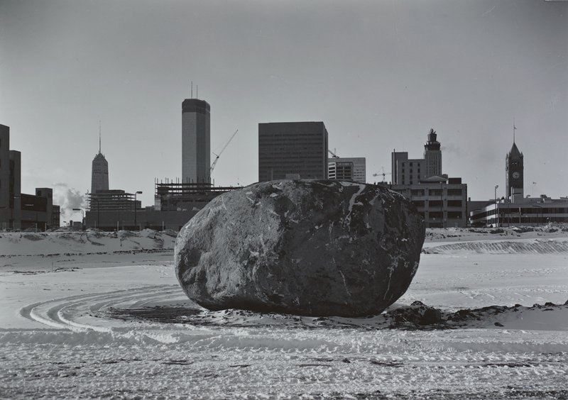 Boulder, Unearthed at Site, Construction of the Hubert H. Humphrey Metrodome, Minneapolis, Mark E. Jensen, January 1980