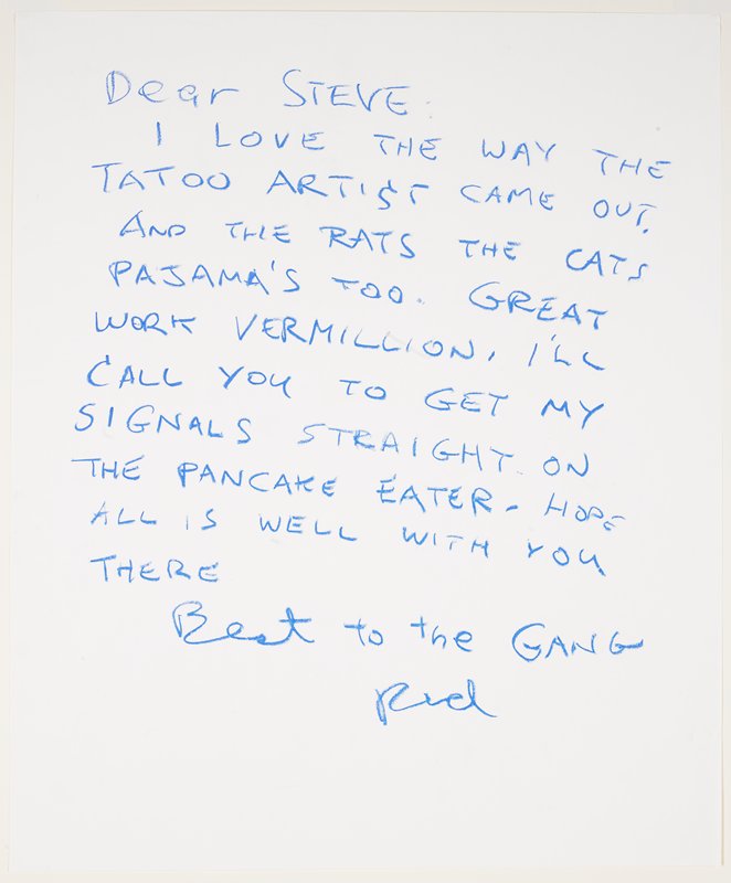 Letter to Steve Andersen, Red Grooms, 1981