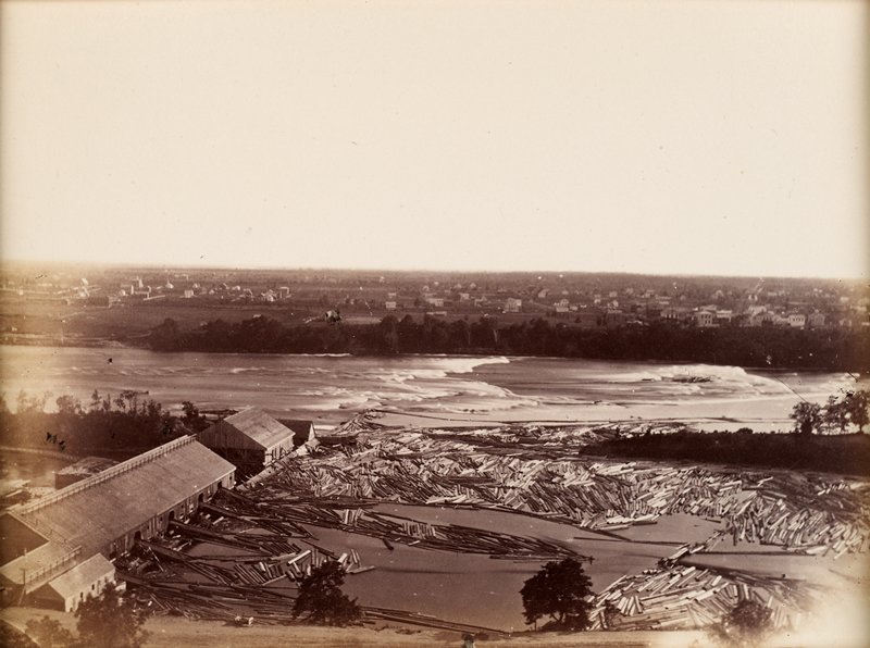 St. Anthony and Minneapolis, from roof of Winslow House, Benjamin Franklin Upton, 1857