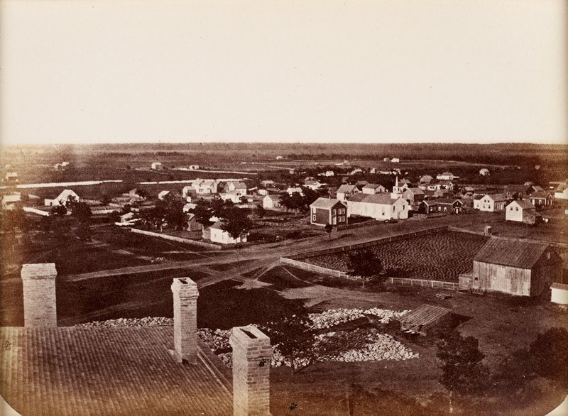 St. Anthony and Minneapolis, from roof of Winslow House, Benjamin Franklin Upton, 1857