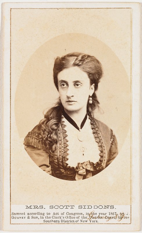 Mrs. Scott Siddons, Jeremiah Gurney, c. 1867