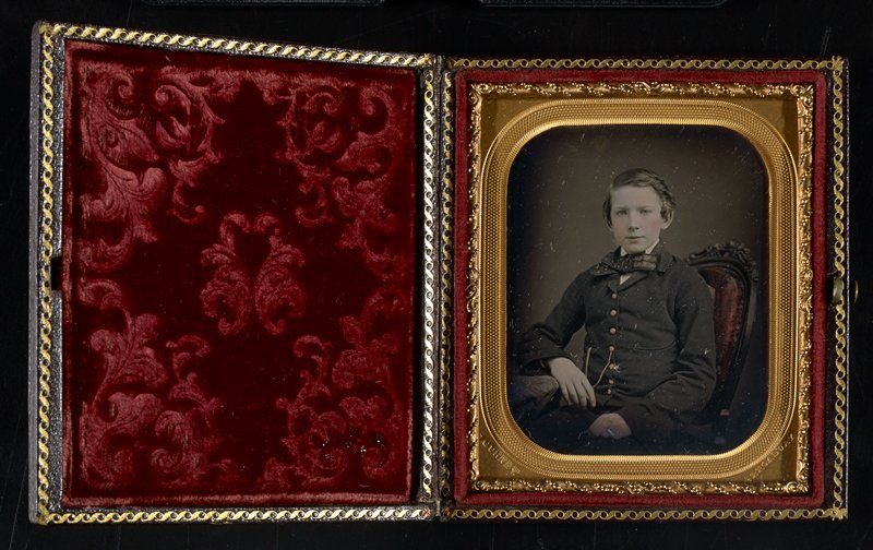 Без названия [portrait of a boy seated in the 'Gurney chair'], Джеремайя Герни, 1852–57