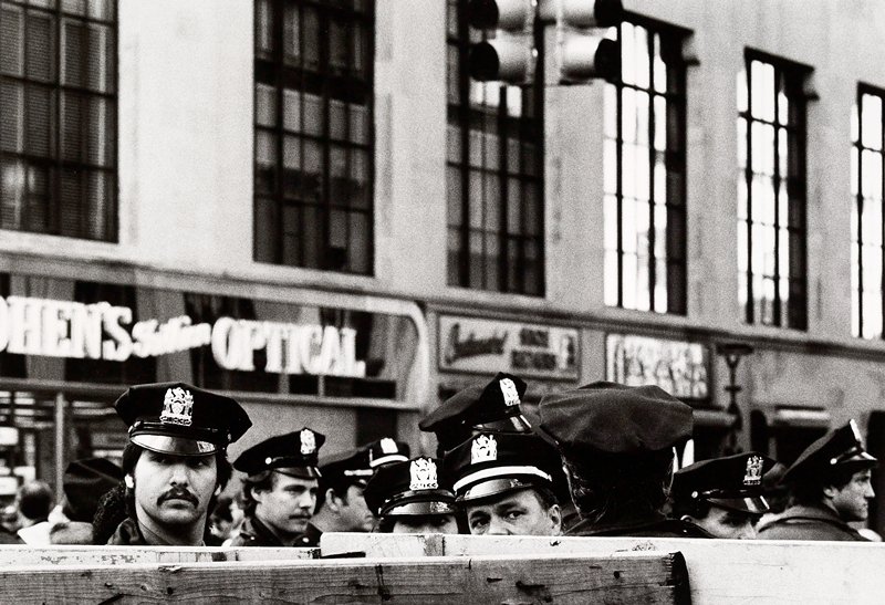 Policing the Fireman's Rally, Manhattan, New York, Mark Power, 1952–86