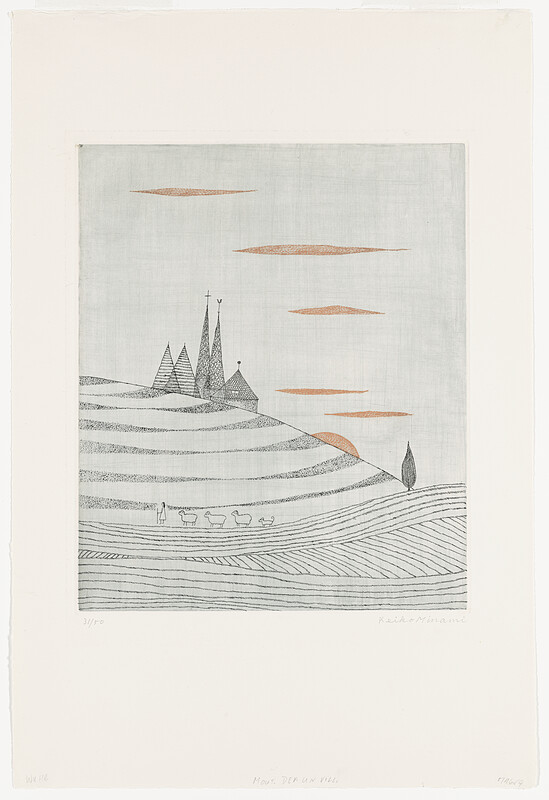 Mouton devant un village (Sheep in front of a village), Minami Keiko, 1960s