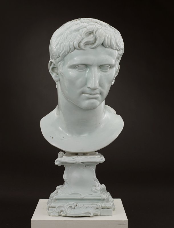 Head of Augustus, Doccia Porcelain Manufactory, Sesto Fiorentino, Italy, 18th century