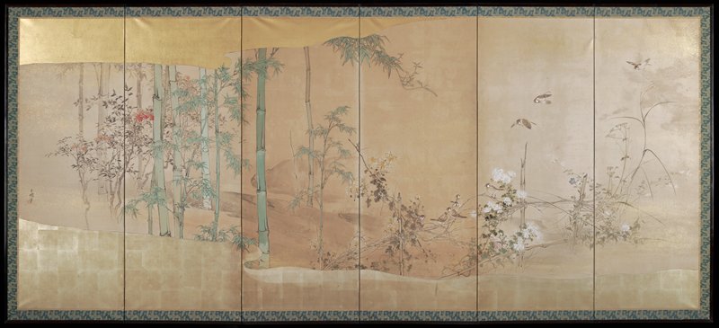 Sparrows in Autumn, Kubota Beisen, late 19th century