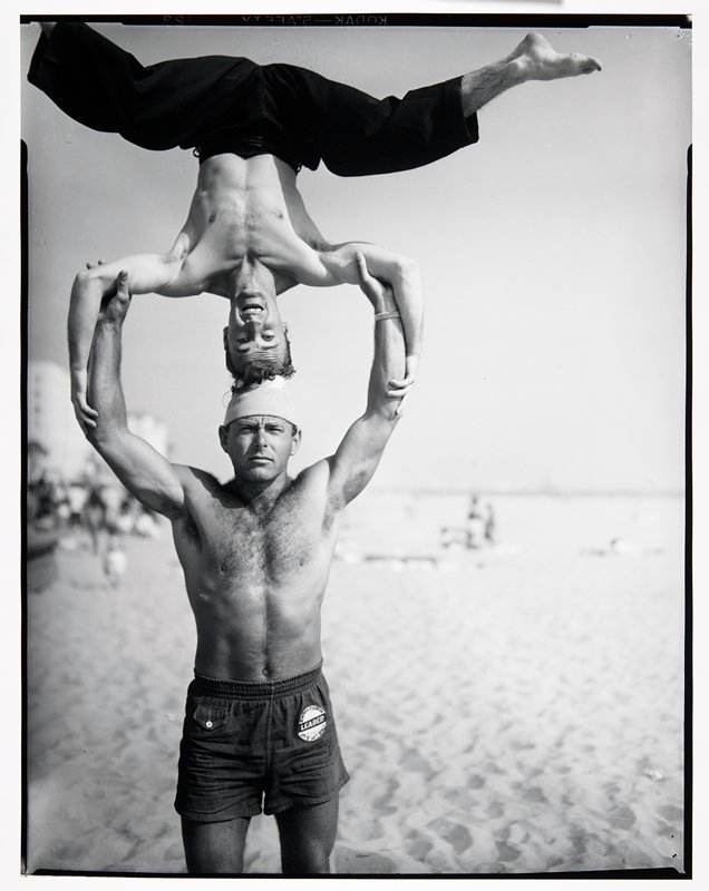 Headstand, Muscle Beach, Santa Monica, California, Larry Silver, 1954 (printed 1985)