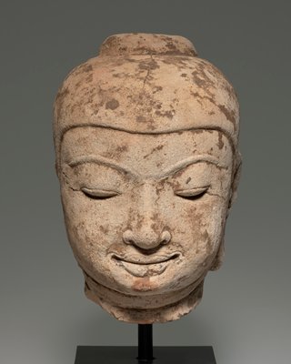 Head from an image of the Buddha, 11th-12th century