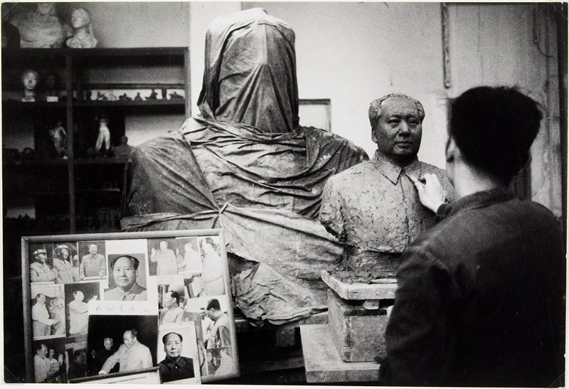 Untitled [Man sculpting Mao], Marc Riboud, 20th century