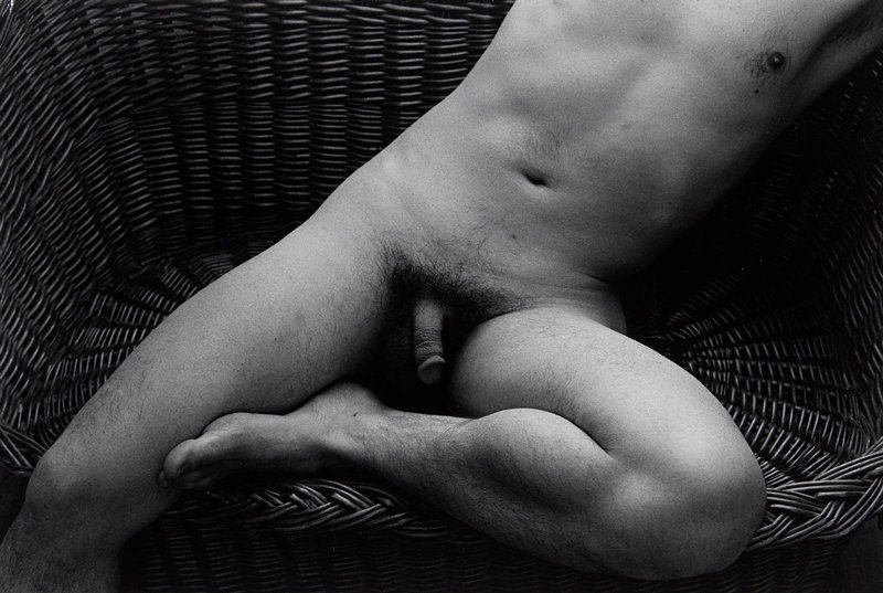 Nude Male Body on Wicker Seat, Eva Rubinstein, 1979