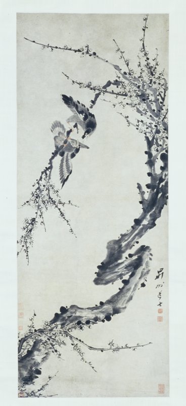 Magpies with Plum Blossom, Zhang Feng, 17th century