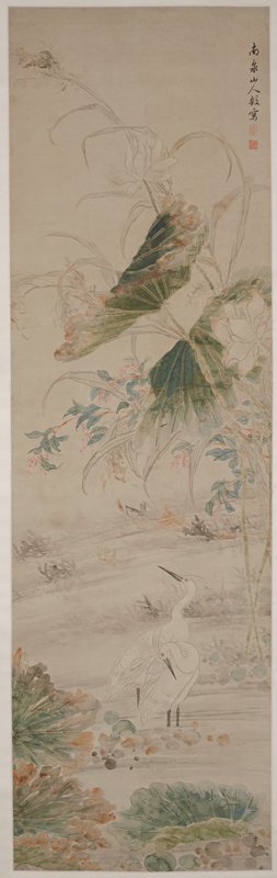 Egrets, Lotus and Hibiscus Mutabilis, Zhang Yu, 18th century