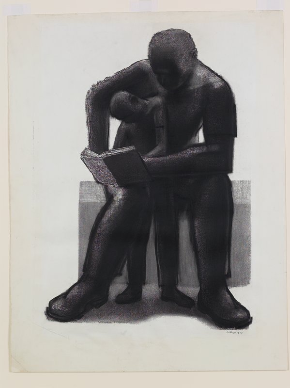 Father and Child Reading, John Wilson, 1973