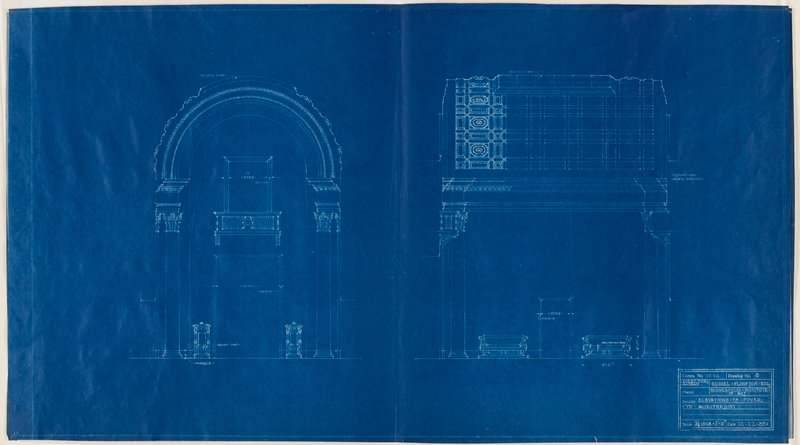 Drawing No. 3: Elevations of Foyer to Auditorium, Minneapolis Institute of Art, William Channing Whitney, December 22, 1930