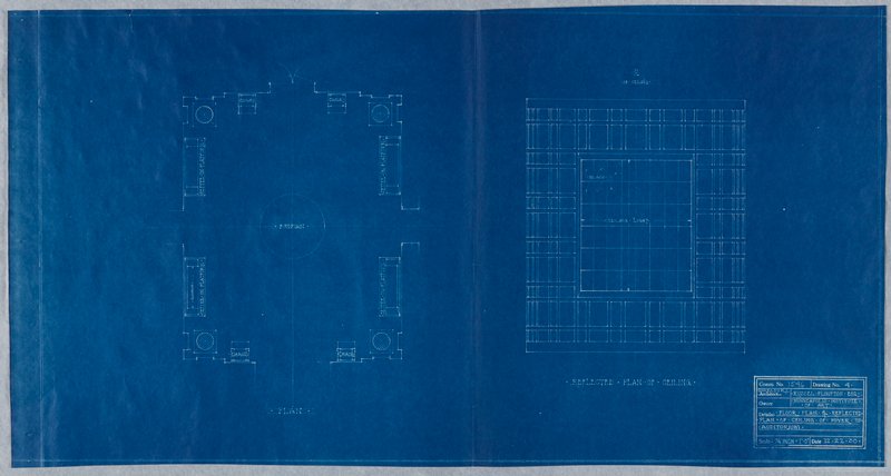 Drawing No. 4: Floor Plan & Reflected Plan of Ceiling of Foyer to Auditorium, Minneapolis Institute of Art, William Channing Whitney, December 22, 1930