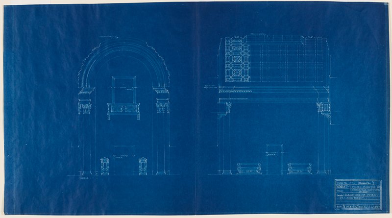 Drawng No. 2: Elevations of Foyer to Auditorium, The Minneapolis Institute of Art, William Channing Whitney, December 22, 1930
