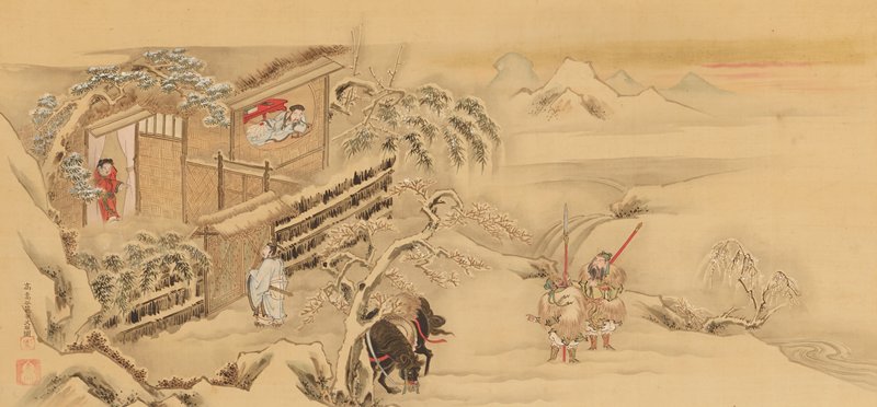 Winter Scene at Villa Gate, 18th century