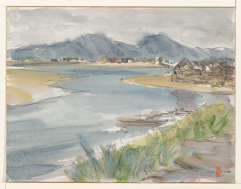 Scenery in Gifu, Nagara River, Clifton Karhu, 1961