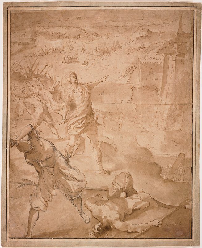 Alexander Farnese Directing the Siege of Antwerp, Ludovico Carracci, 1580s