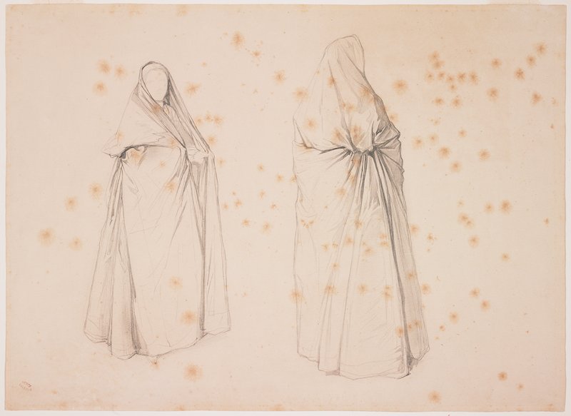 Studies of a Full-Length Hooded Cape, Théodore Valério, 19th century