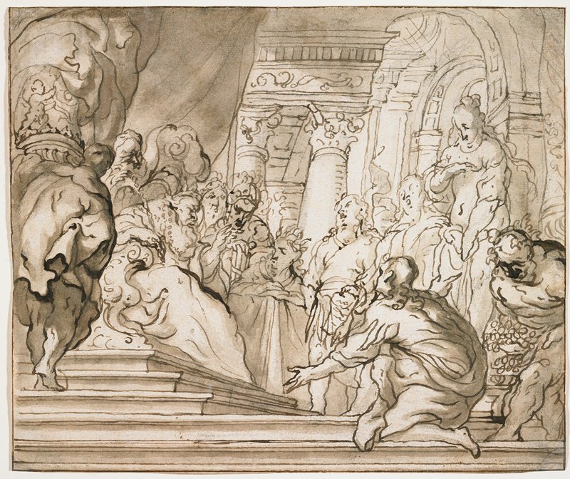 Panthea before Cyrus the Great, King of Persia, Pieter Crijnse Volmarijn, 17th century