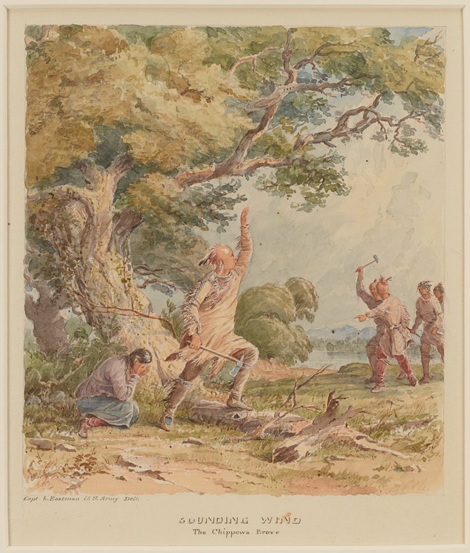 Sounding Wind, The Chippewa Brave, Seth Eastman, 1849–55