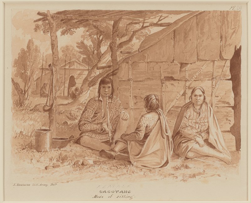 Dacotahs Mode of Sitting, Seth Eastman, 1849–55