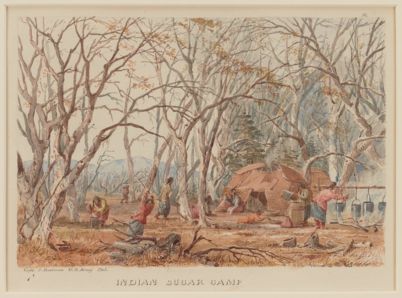 Indian Sugar Camp, Seth Eastman, 1849–55