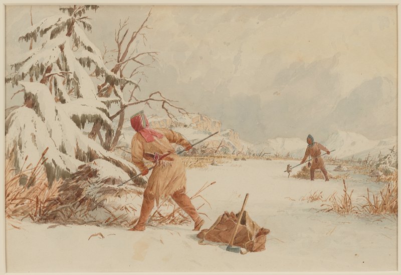 Spearing Muskrats in Winter, Seth Eastman, 1849–55