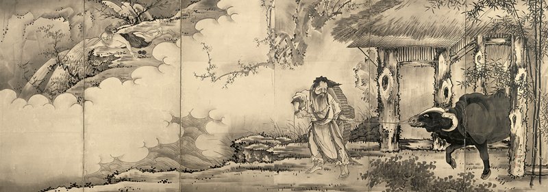 Xu You and Chao Fu [right of a pair of the Legends of Xu You, Chao Fu, and Bo Le], Soga Shōhaku, early 1760s