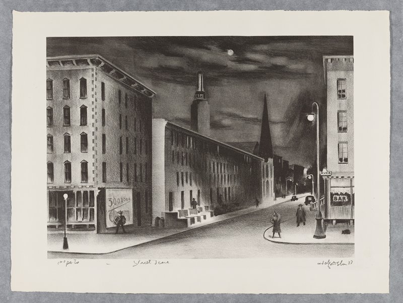 Street Scene, Adolf Dehn, 1937