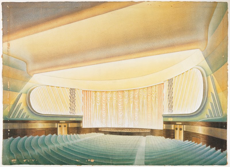 Interior Design for a Moderne Cinema, John Alexander, 19th-20th century