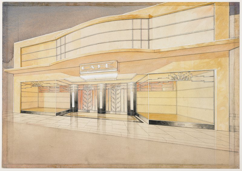 Exterior Design for a Moderne Cinema, John Alexander, 19th-20th century