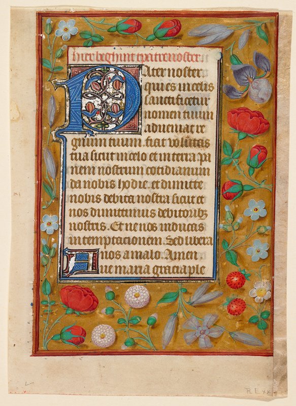 Leaf from a Book of Hours (recto and verso), Netherlandish, c. 1500