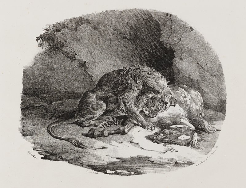Horse Being Devoured by a Lion, Теодор Жерико, 1822–23