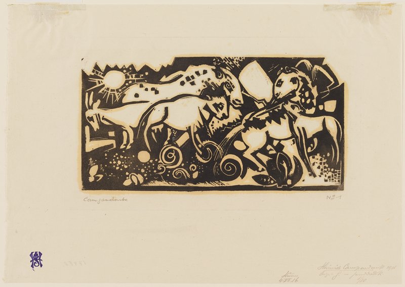 Animals in the Meadow, Heinrich Campendonk, 1916