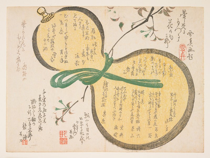 (Water gourd and cherry blossoms), Sesshin 雪真, 19th century