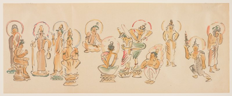 (Asakusa Kannon temple caricatures C), Awashima Kangetsu, c. 1900