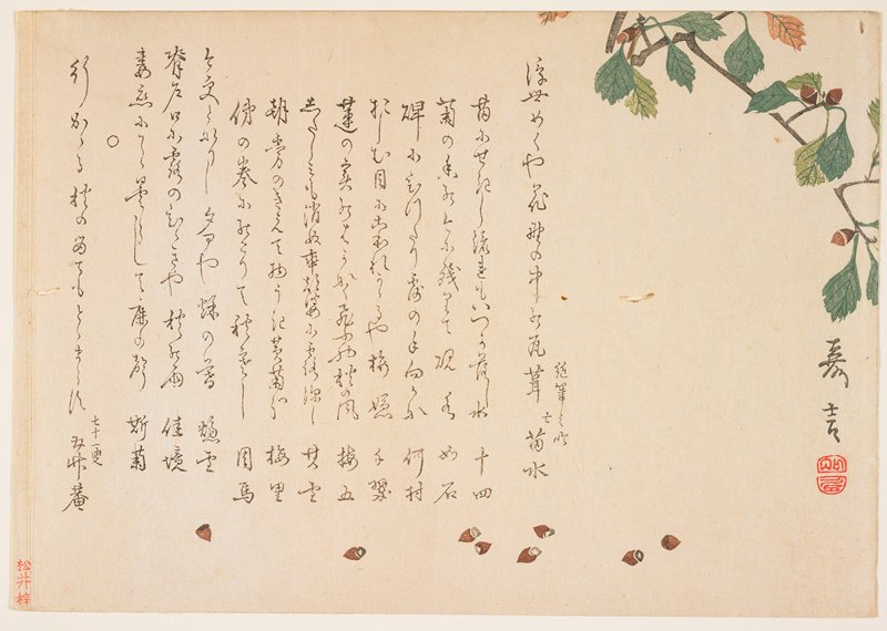 (Oak branch and acorns), Murata Yoshikoto, 19th century
