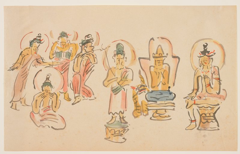 (Asakusa Kannon temple caricatures A), Awashima Kangetsu, c. 1900
