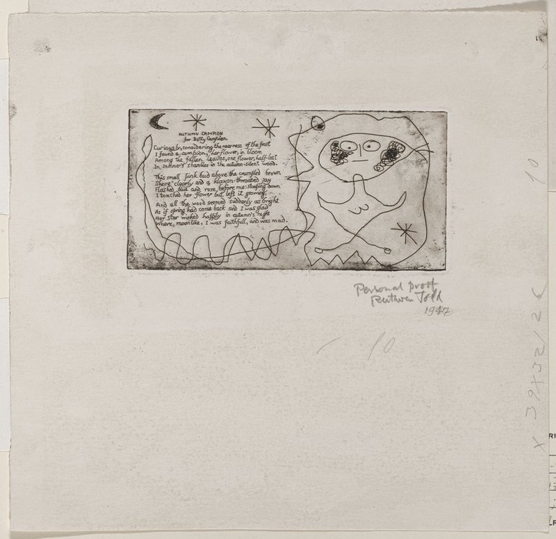 Autumn Campion for Betty Campion, Жоан Миро, 1947